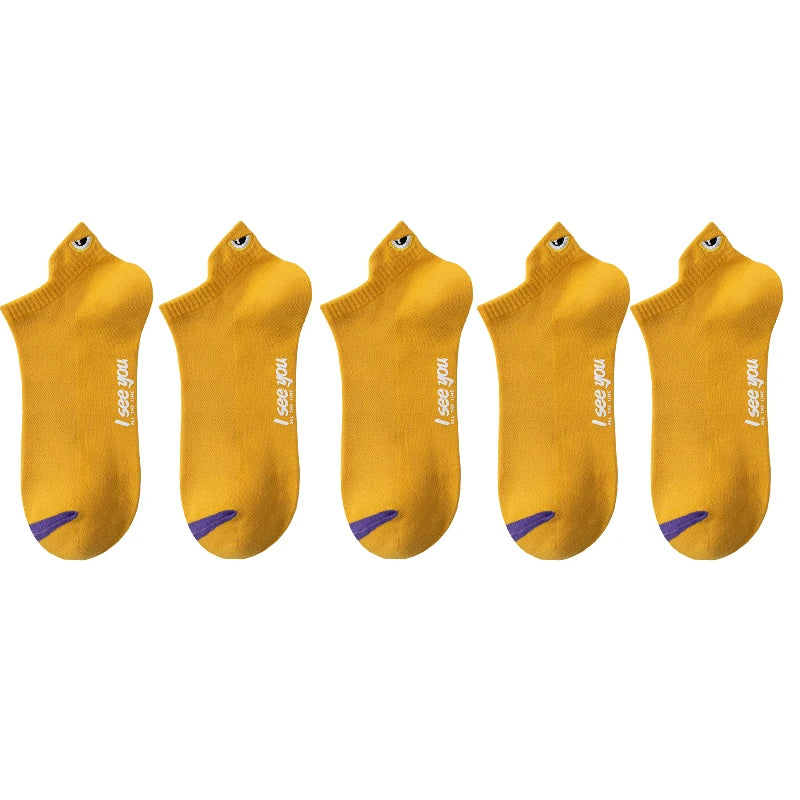 5/10 Pairs Man Short Socks Ankle Boat Socks Breathable Casual Athletic Socks Women Summer Thin Low-Cut Male Socks