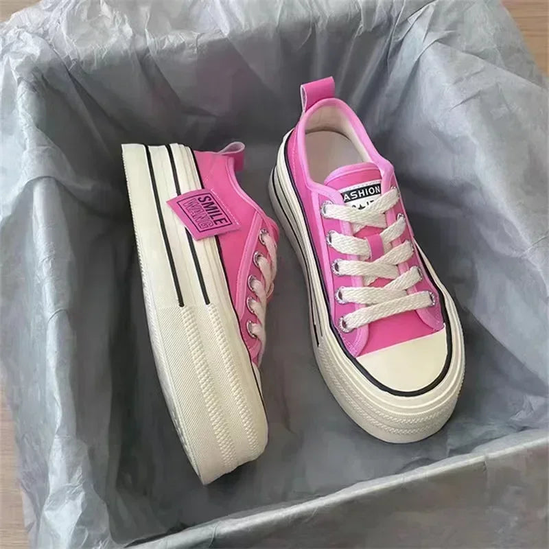 Canvas Shoes Women Spring Summer Casual Walking Platforms Vulcanized Shoes Ladies Fashion Chunky Sneakers Zapatos Para Mujer