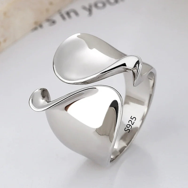 VENTFILLE 925 Sterling Silver Irregular Ring for Women Geometry Versatile Minimalism  Accessories Jewelry Gift Dropshipping