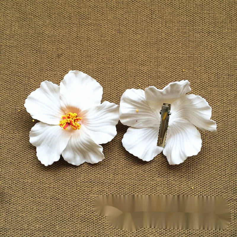 New Bohemian Style Hibiscus Flower Sweet Seaside Beach Resort Style Egg Flower Hair Clip For Women