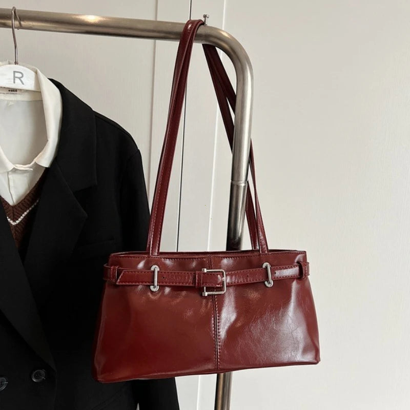 PU Leather Shoulder Bags For Women 2025 Y2K Vintage Ladies Underarm Commuting Bag Hot Sale Bags for Women Handbags And Purses