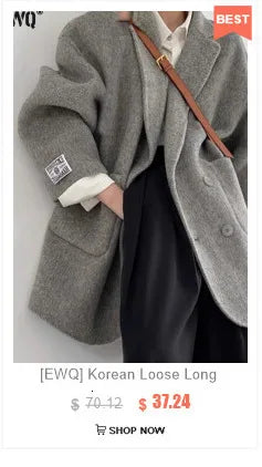 [EWQ] Big Size Long Sleeve Hooded Zipper Decorate Blue Knit Cardigan Women Thick Sweater Jacket 2024 Autumn New Fashion 16O2559