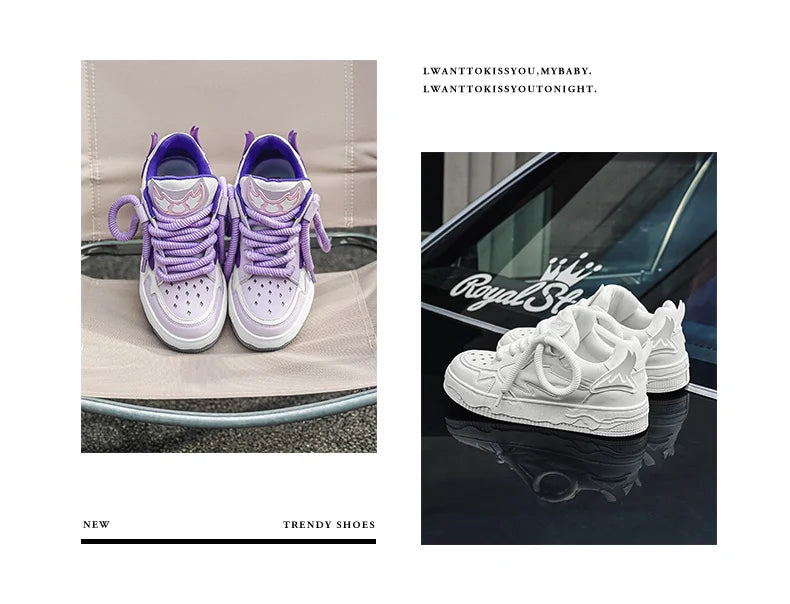 2024 Fashion Purple Mens Skateboard Shoes Streetwear Sneakers Spring Low top Board Sneakers Man Unisex Trend Shoes basket homme