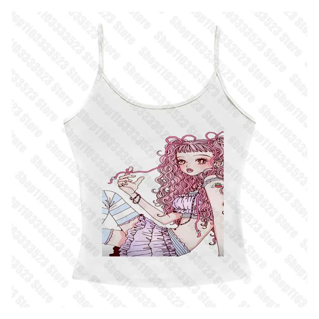 Gothic E-girls Aesthetic graphics Harajuku Women's Tank Women Grunge Crop Tops Y2k style Clothes Gothic Y2k style Punk Baby Tank