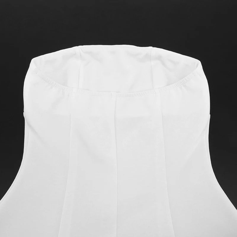 Strapless A-Line Dress Women's Summer New Solid Fashion Sleeveless Sexy Off Shoulder Dresses Bodycon Elegant Club Party Dresses