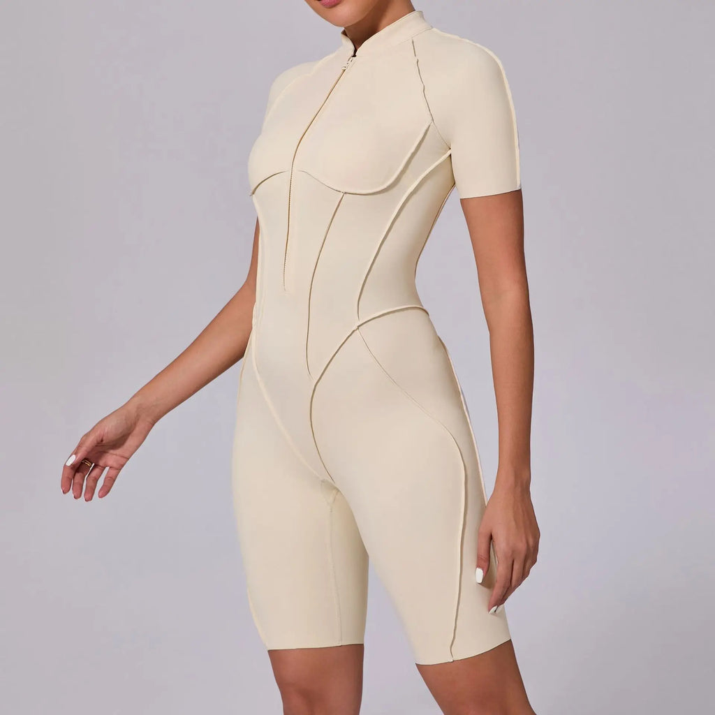 Women's Sports Jumpsuit Zipper Yoga Set Fitness Combination Lift Buttocks Bare Back Gym Sexy Sports Jumpsuit Gym Romper