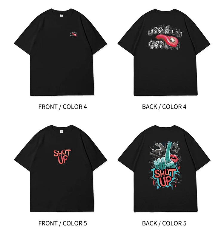 Men's and women's Short-Sleeved T-shirts Funny Abstract Pattern T-shirts 100%Cotton Streetwear Casual Fashion Oversized T-shirts