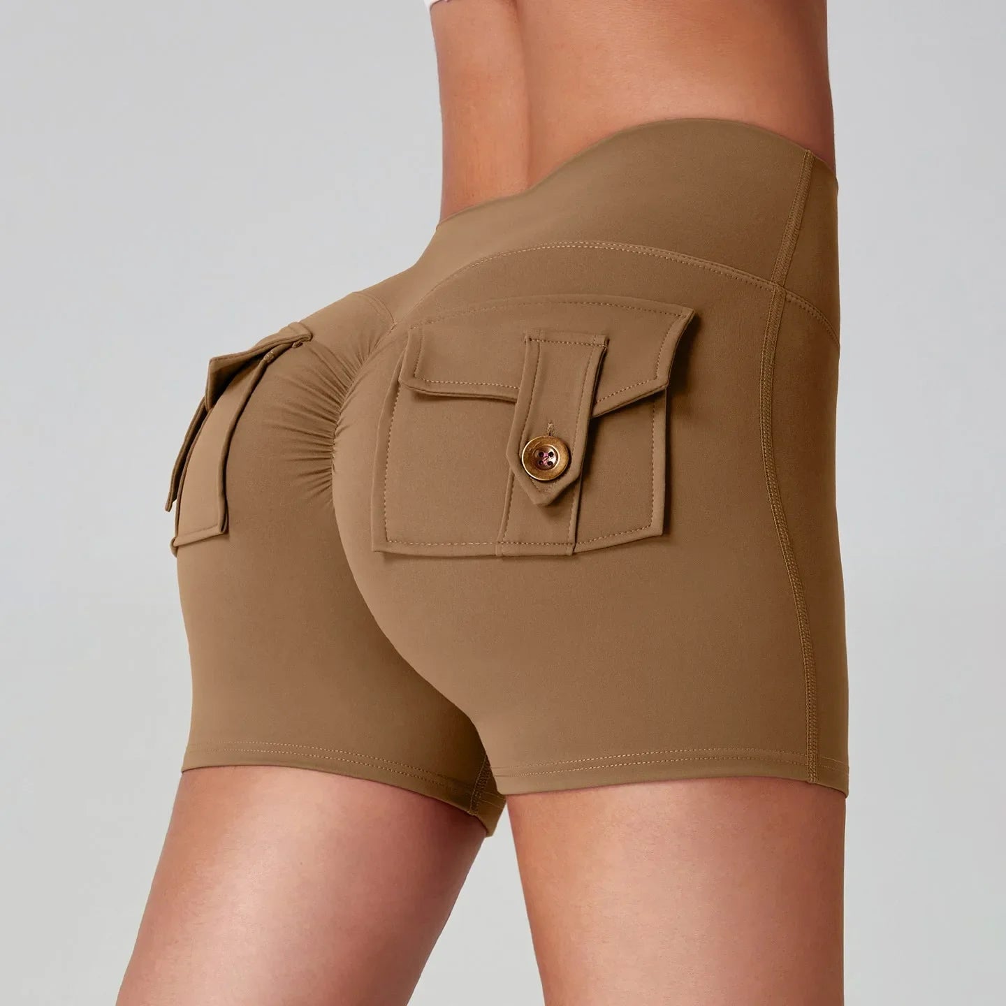 Sexy Scrunch Butt Yoga Shorts for Women  High Waist Booty Lifting Gym Shorts with Pockets  Push Up Fitness Running Sports Shorts