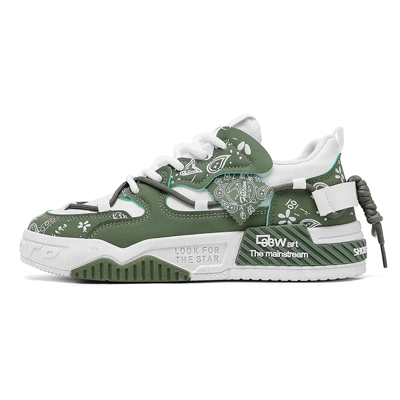 2025 New Summer Men's Shoes Original Casual Flat Shoes Sport Thick Bottom Increased Height Bread Trendy Shoes Skateboard sneaker