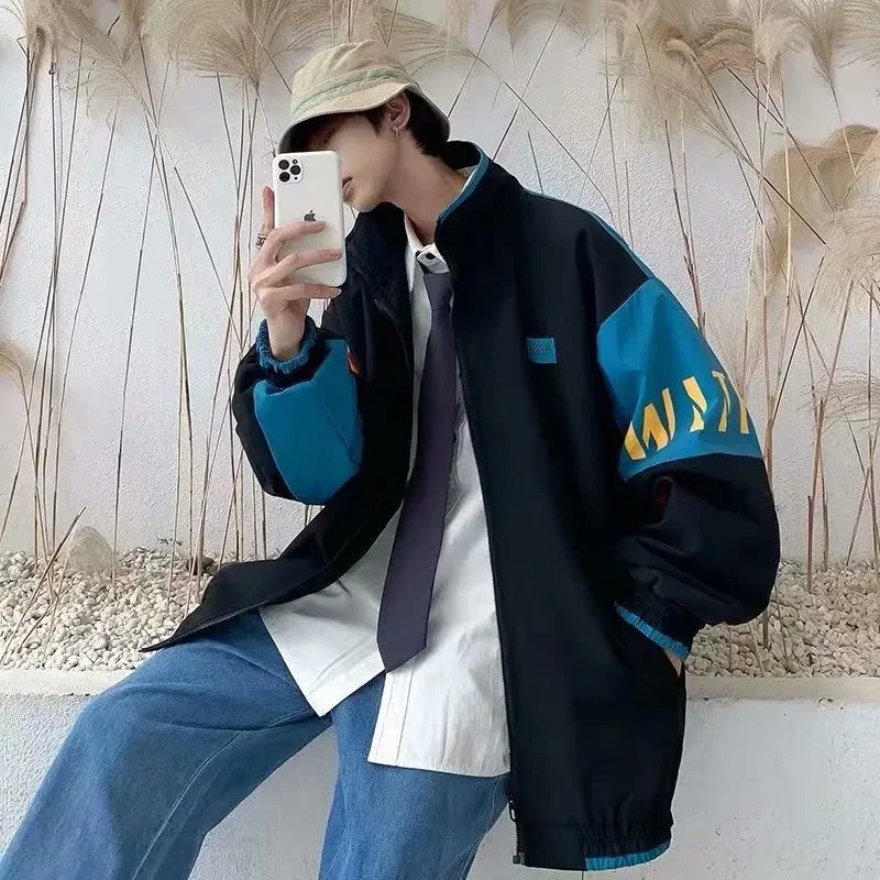 2022 Autumn Vintage Japanese Style Loose Fit Men's Work Jacket Casual Trendy Baseball Uniform Cardigan