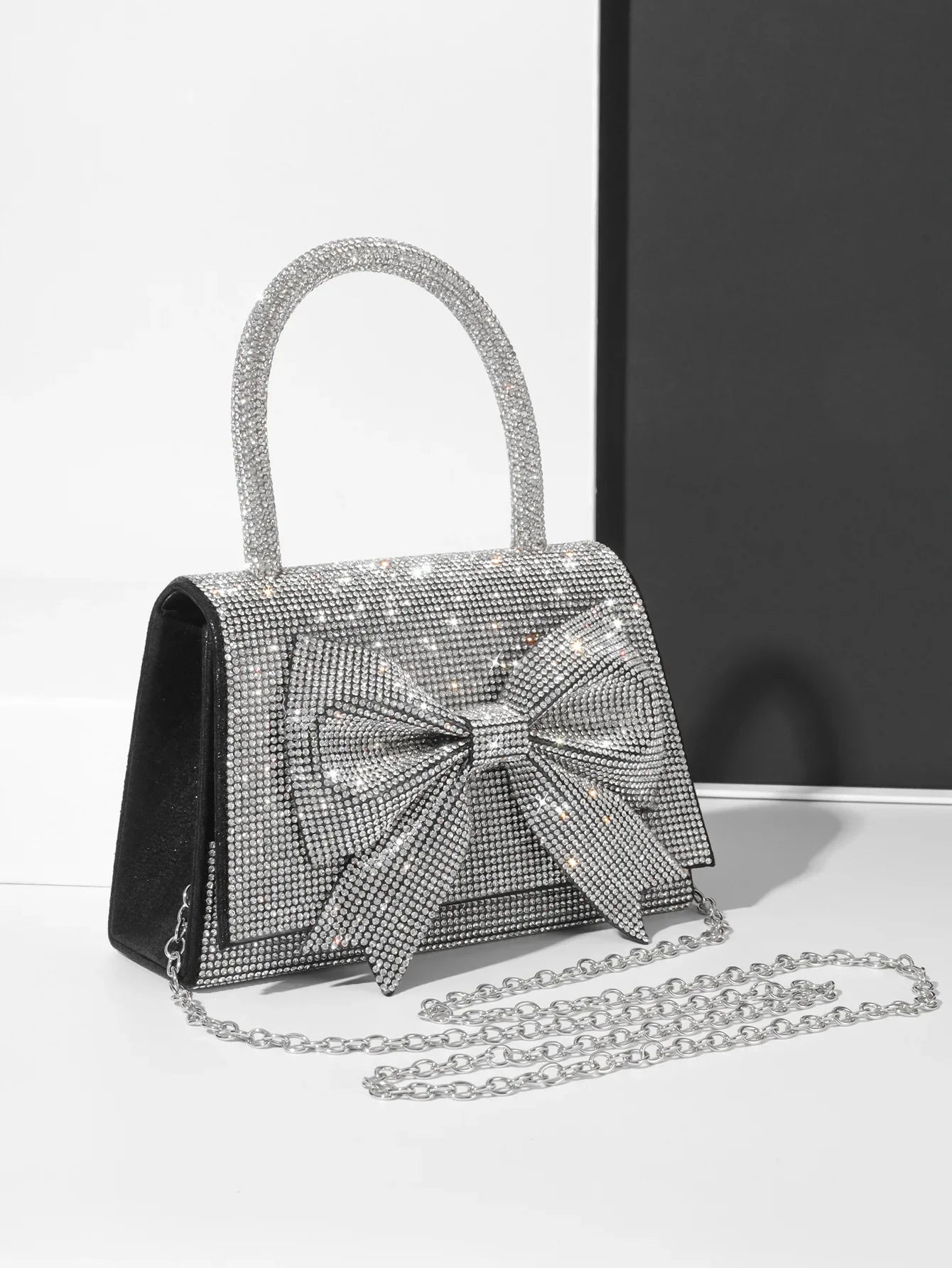 Evening Bag For Women Luxury Diamond Bow Handbags Glittering Bridal Bag Golden Mini Purse For Wedding Party Bags