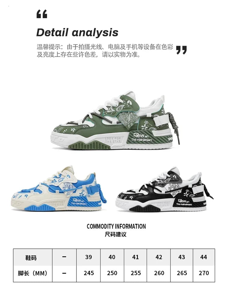 2025 New Summer Men's Shoes Original Casual Flat Shoes Sport Thick Bottom Increased Height Bread Trendy Shoes Skateboard sneaker