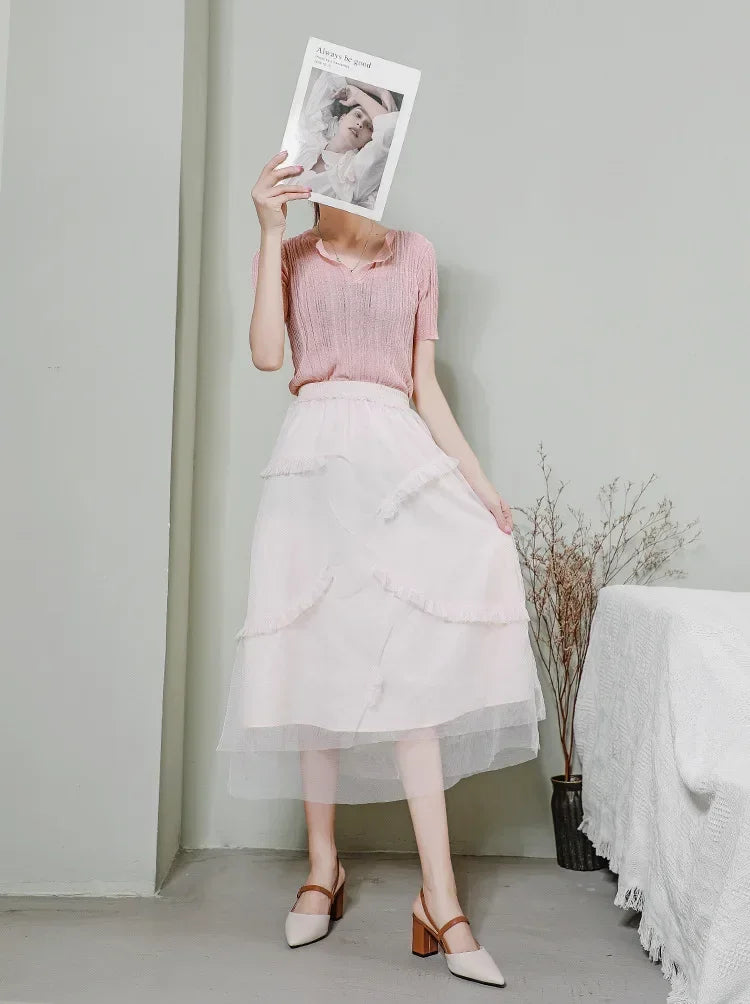 Shoes for Pumps Summer Elegant Chunky High Heels Pointed Toe Baotou Solid Ladies Shoes  Female Sandals Zapatillas Mujer 2024