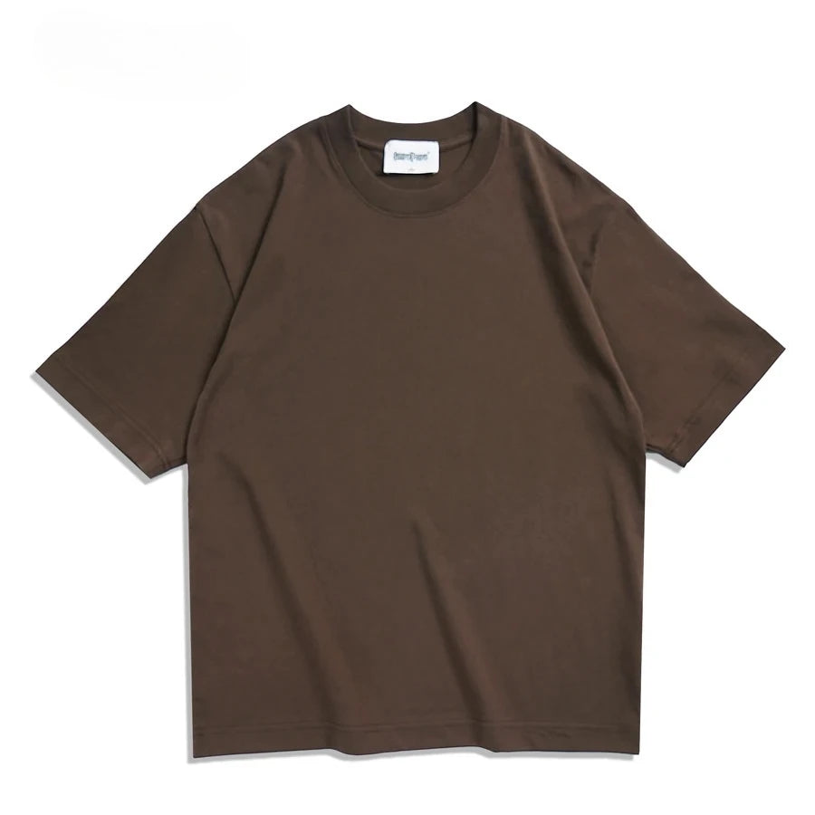 Oversized Summer T shirts for Women Men Brown Casual Female Korean Streetwear Tees Unisex Basic Solid Young Cool Tops