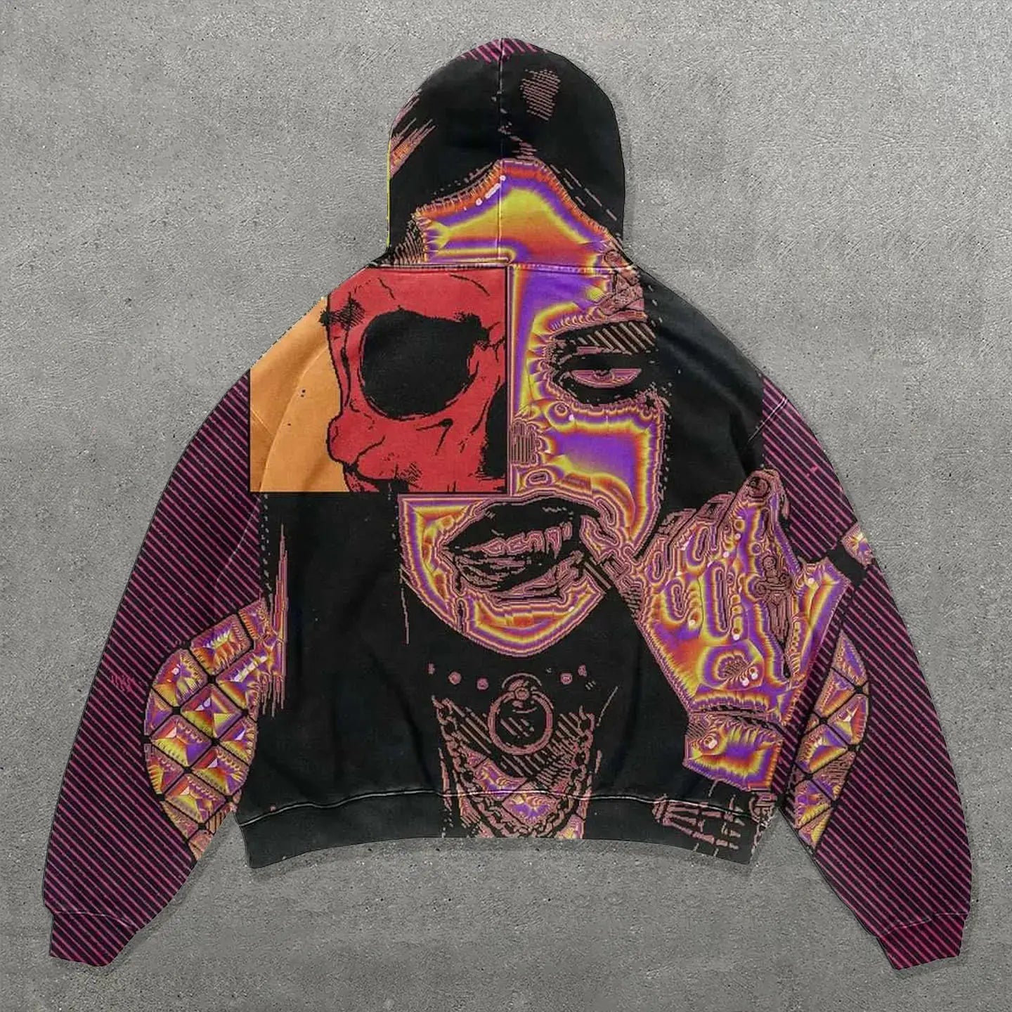 Niche Abstract Art Graffiti Watercolor Painting Oversized Printed Cotton Sweatshirts Men and Women Popular Street Tops Hoodies