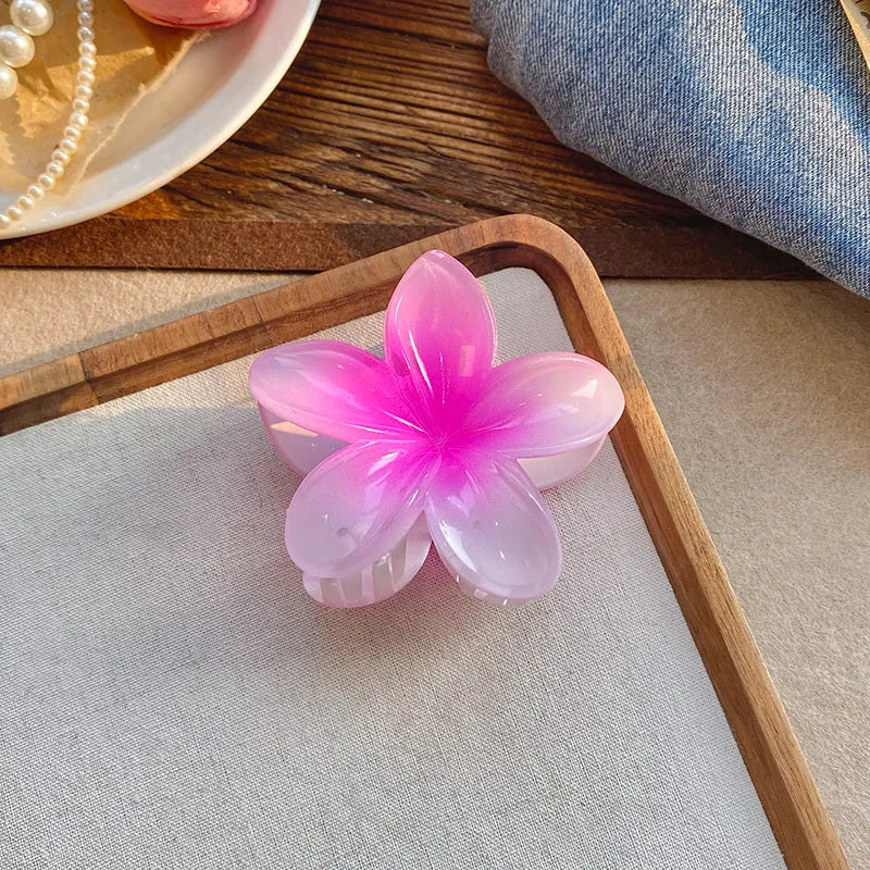 Five-petal flower Summer Super Fairy Vacation style frangeria Grab clip Shark Clip Acrylic flower hair grab hair accessories bac