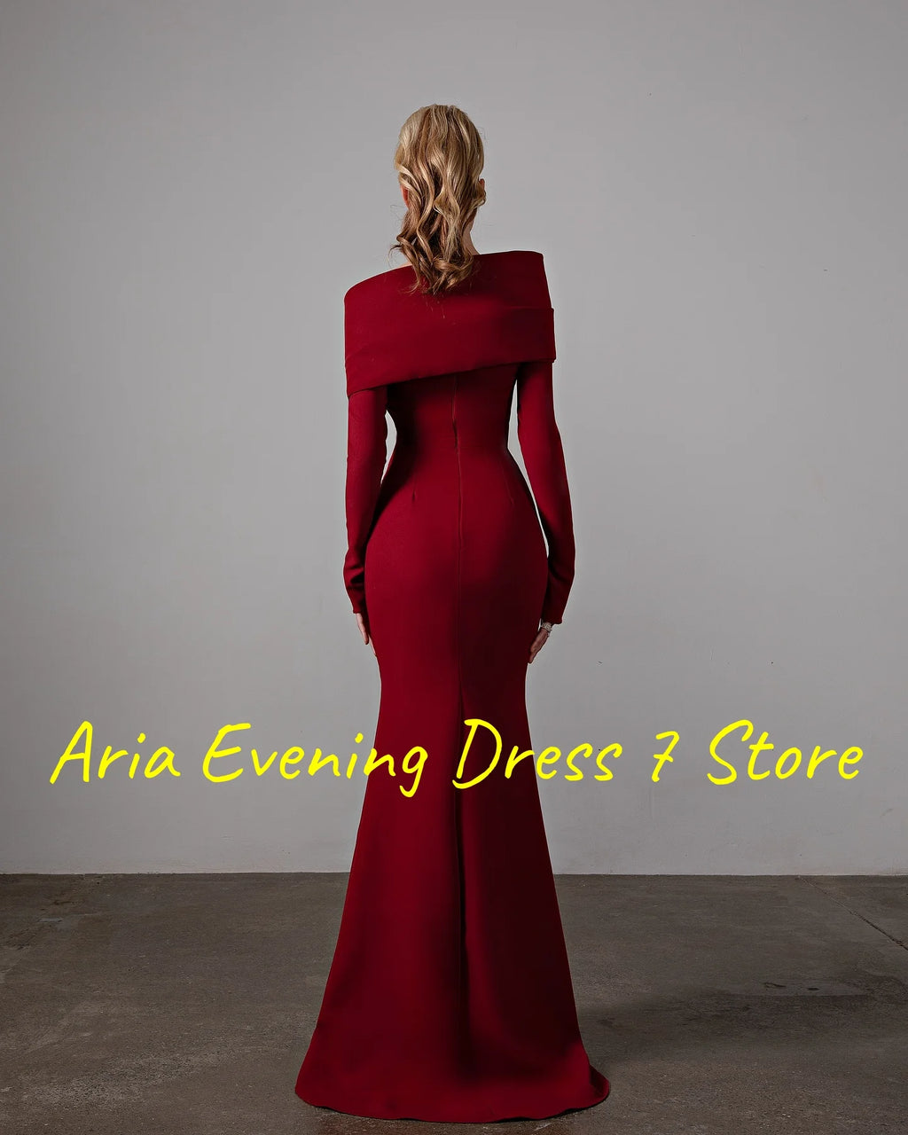 Customized Delicate Jersey Mermaid Off the Shoulder Evening Dresses Modern Long Sleeves Bridal Party Custom Made Prom Dress