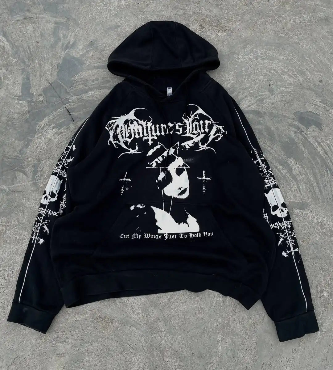 Niche Abstract Art Graffiti Watercolor Painting Oversized Printed Cotton Sweatshirts Men and Women Popular Street Tops Hoodies