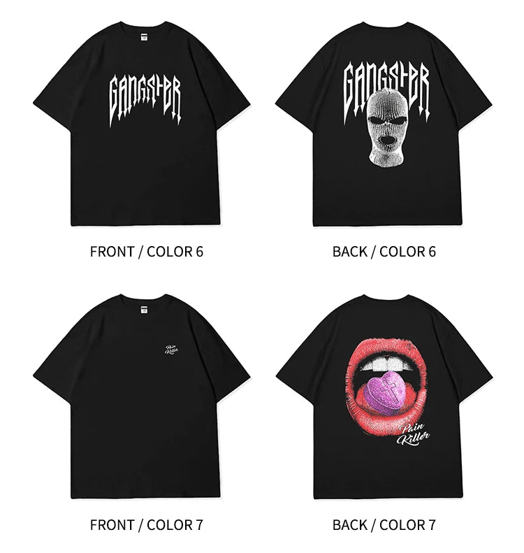 Men's and women's Short-Sleeved T-shirts Funny Abstract Pattern T-shirts 100%Cotton Streetwear Casual Fashion Oversized T-shirts