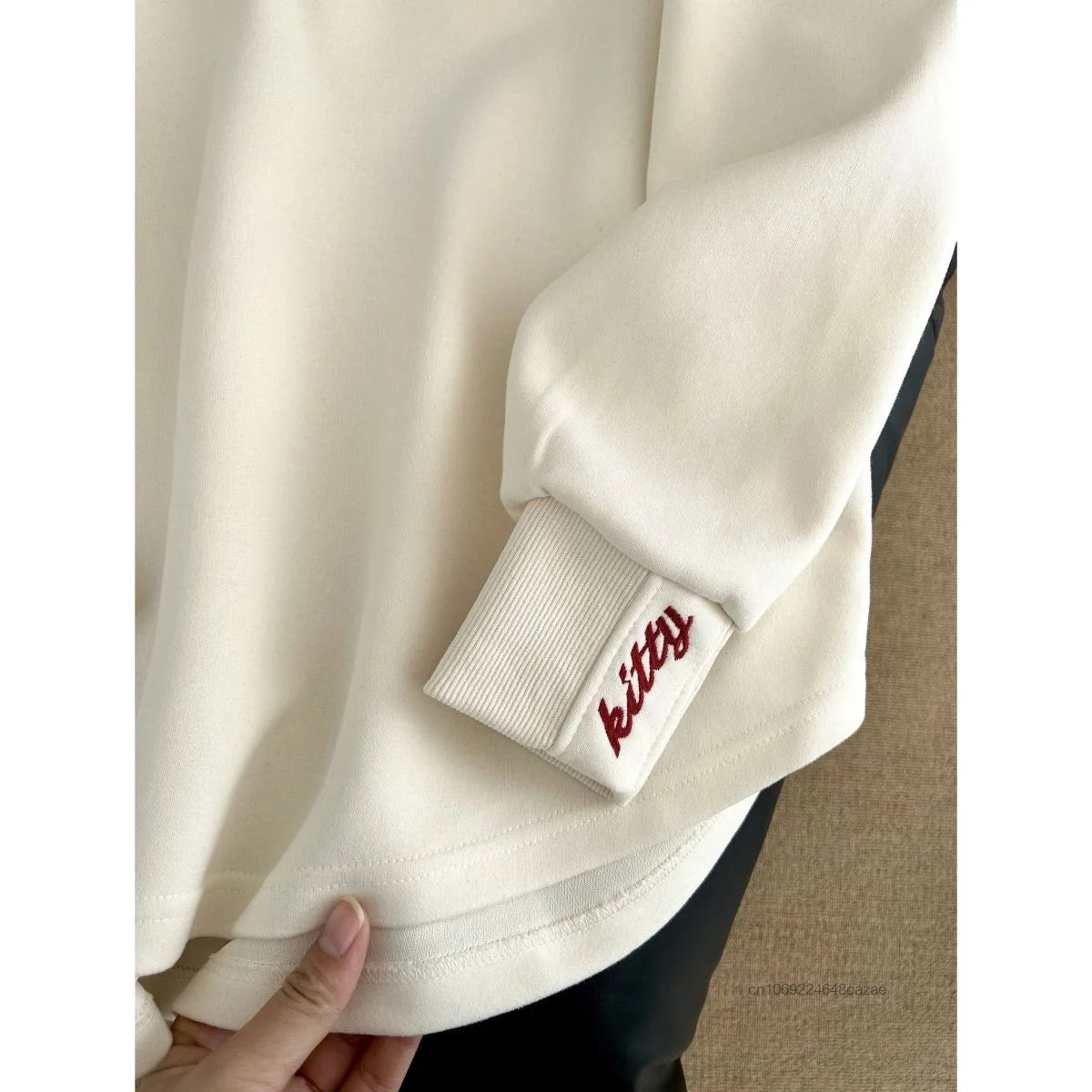 Sanrio Hello Kitty 2025 Spring New Polo Hoodie Women Korean Version Trend Casual Top Y2K Sweet Girl College Style Loose Pullover