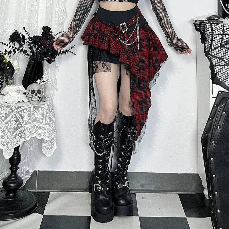 Fashion High Street Style Punk Subculture Y2k Skirt Femme 2025 New Summer High Waist Casual Irregular Short Skirts for Women