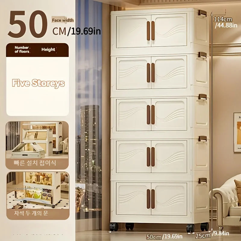 Foldable Storage Box with Clear Door - Spacious, Durable, and Easy-to-Assemble - Ideal for Organizing Clothes, Books, Toys, and