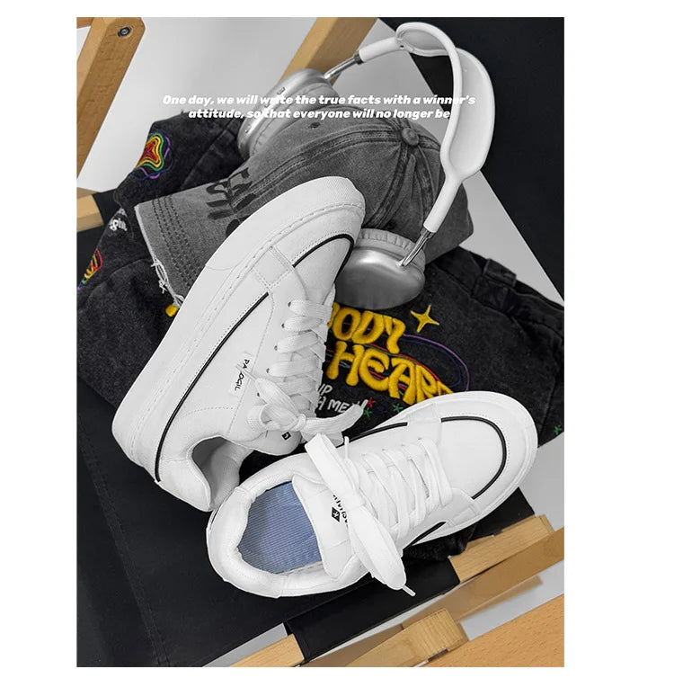 Men's Casual Canvas Shoes Spring Trendy Sports Leisure Skateboarding Shoes Student Low Top Flat Laced Breathable Sneakers