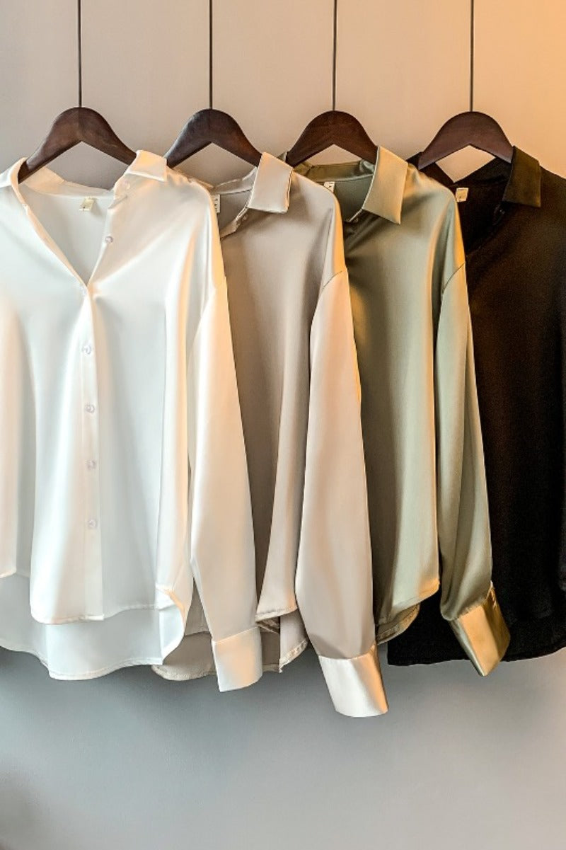 Office Lady Long Sleeve blouse Women Autumn 2023 Overshirt Satin Femal Clothing Elegant Korean Style Luxury Designer Blouse