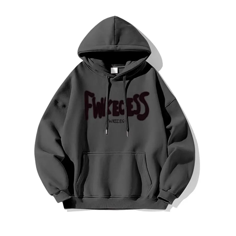 Burgundy Retro Sweatshirt Women's American Lazy Style Autumn and Winter oversize Design Spring Hooded Niche Jacket