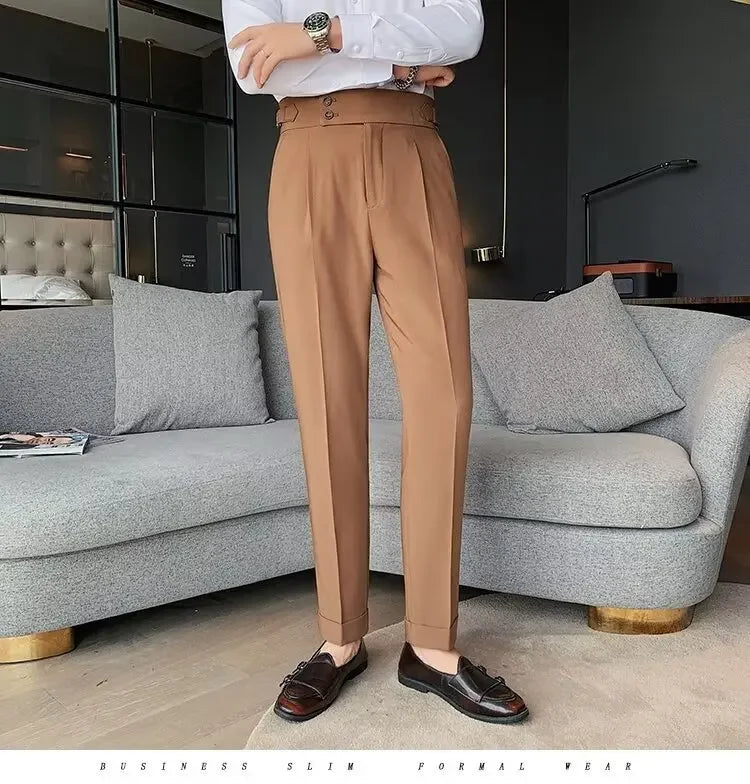 Men's Straight-leg High-waisted Casual Suit Pants High-end Feelslims Slimming Effective Spring Autumn Seasonal Pants