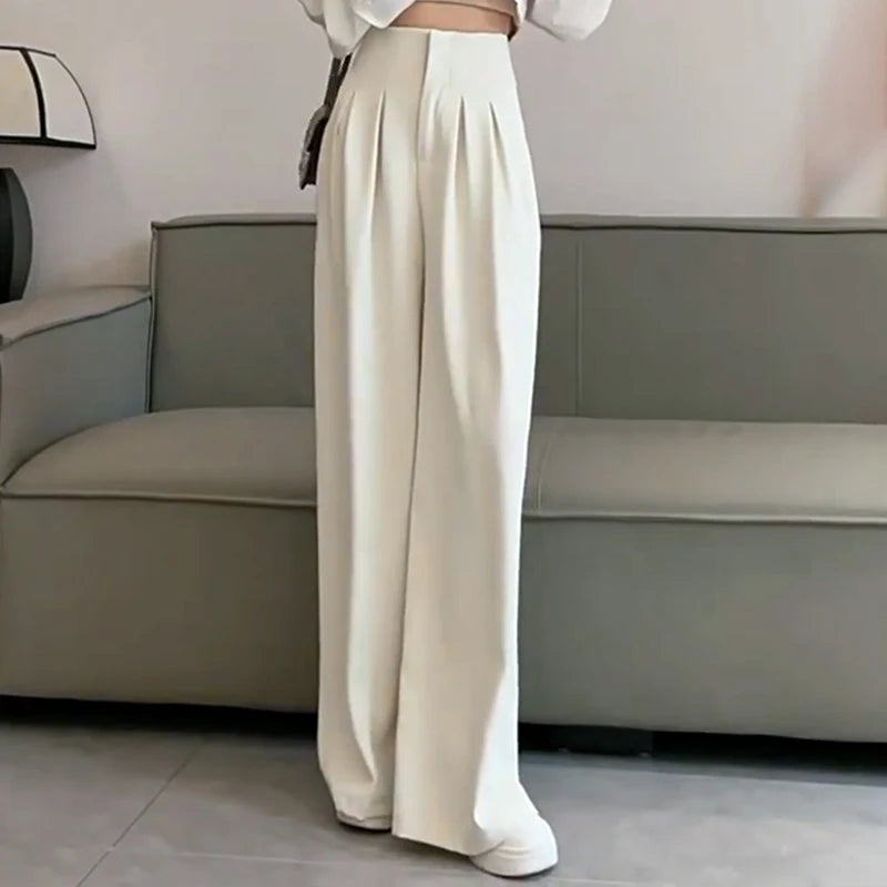 2024 Ultra High Waist Wide Leg Pants Straight Drooping Spring and Summer All-Match Trousers Thick Suit Pants Mop Pants