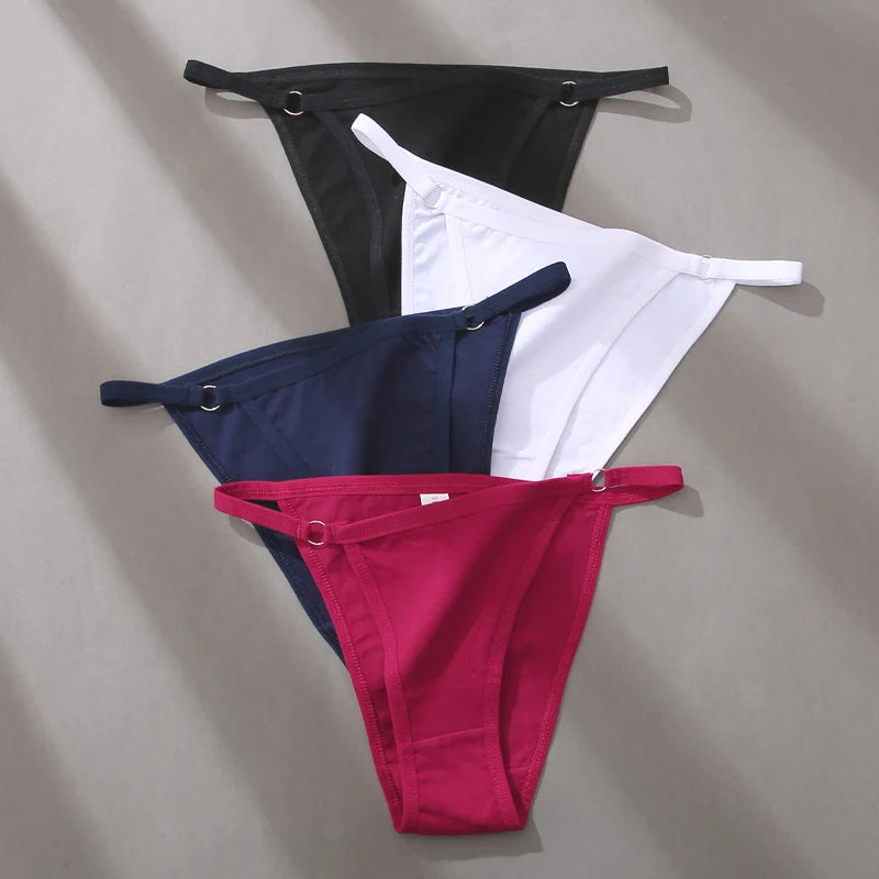 FINETOO 3Pcs/set Cotton Briefs Panties Women Sexy Low Waist Underwear M-2XL Ladies Cotton Underpants Soft Feamle Lingerie 2024
