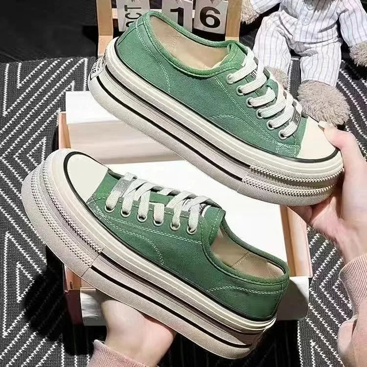 Canvas Shoes Women Spring Summer Casual Walking Platforms Vulcanized Shoes Ladies Fashion Chunky Sneakers Zapatos Para Mujer