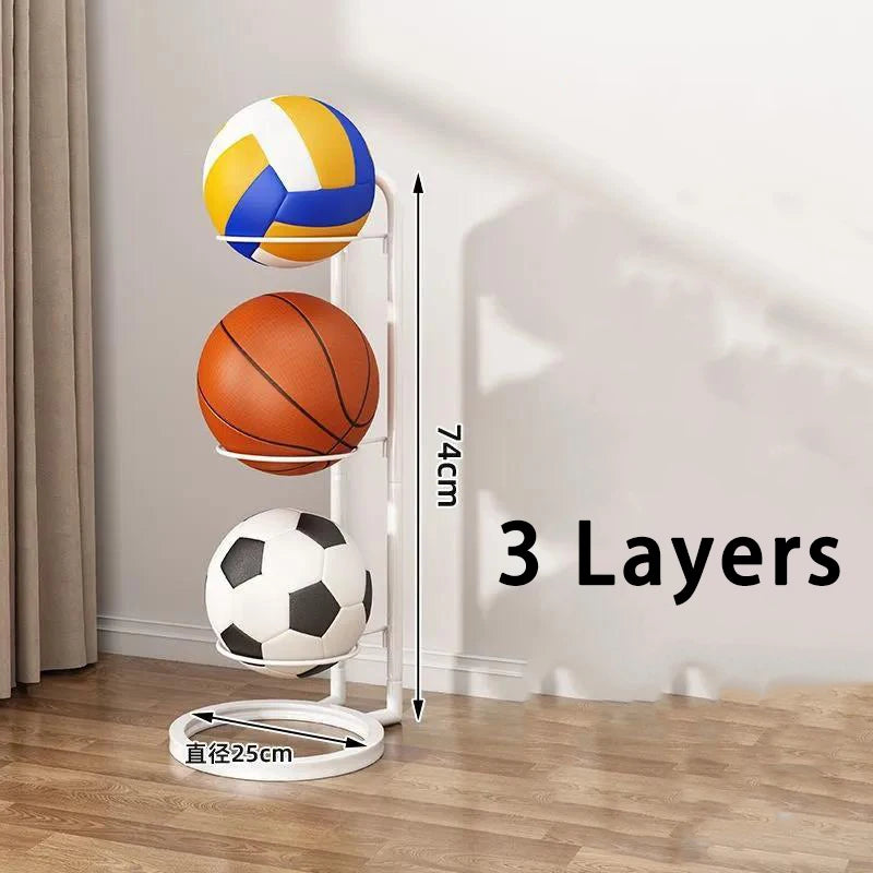 2/3/4/5Layers Basketball Storage Rack Indoor Children Balls Placed Rack Football Volleyball Basketball Holder Balls Metal Stand