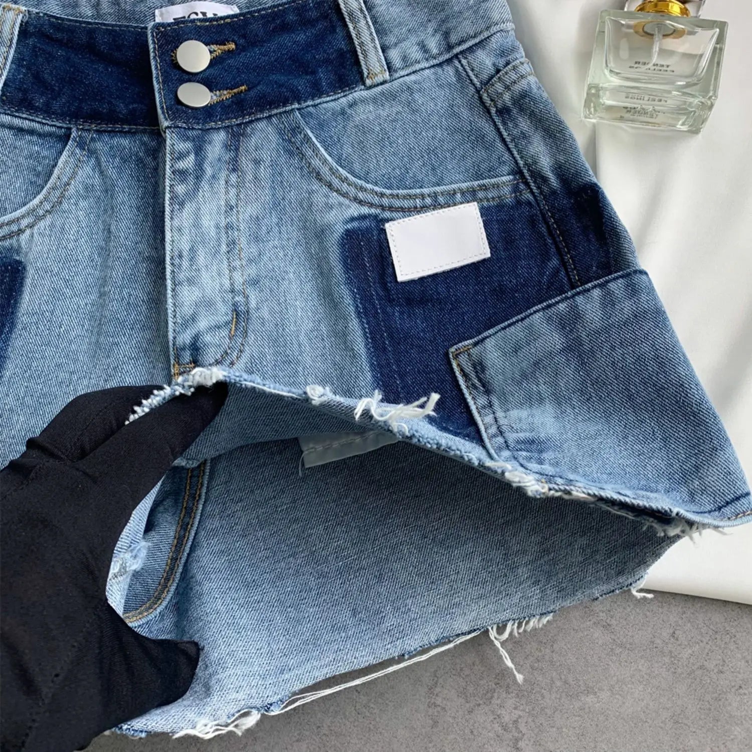 Shorts Women Irregular Washed Tassel Denim Summer Fashion Design High Waist Hot Patchwork Sexy Clothing Simple Casual Aesthetic