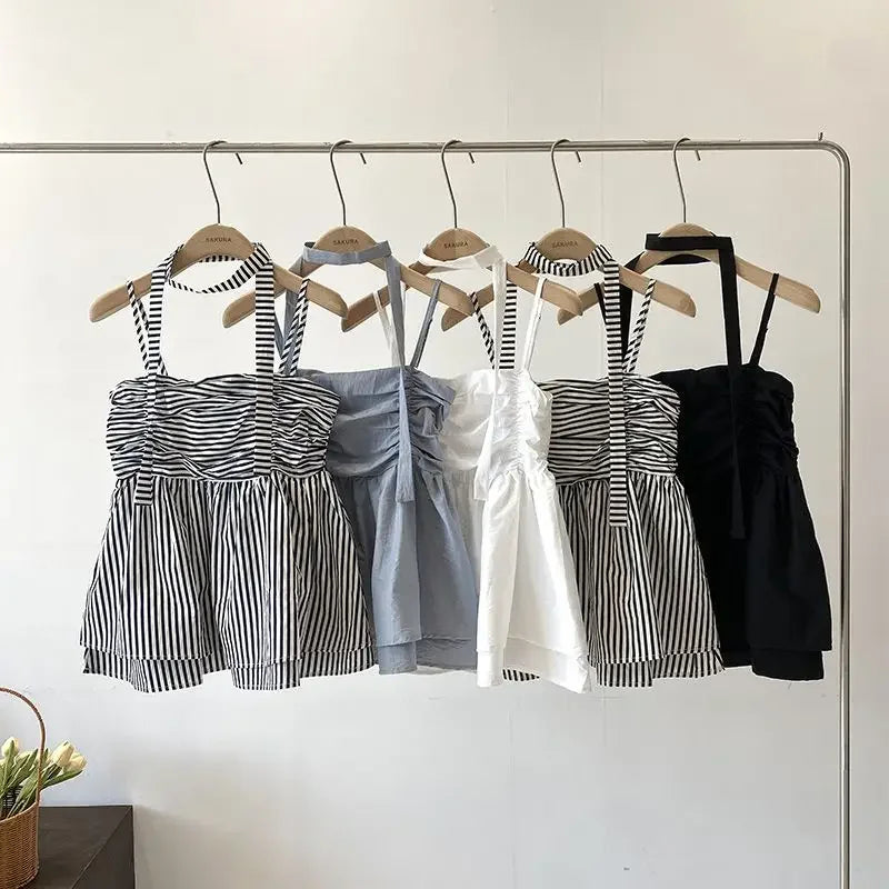 Sweet And Spicy One-Shoulder Bridesmaid Vest Women's Summer New Korean Style Sleeveless Top with Skeleton Exposure