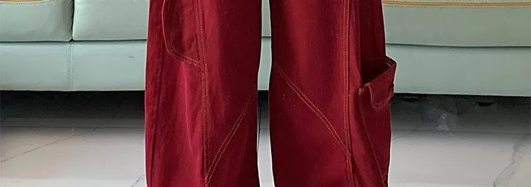 Streetwear Casual Cargo Pants for Women 2025 New Bottoms Straight Trousers Fashion Pockets Korean Pantalon Femme