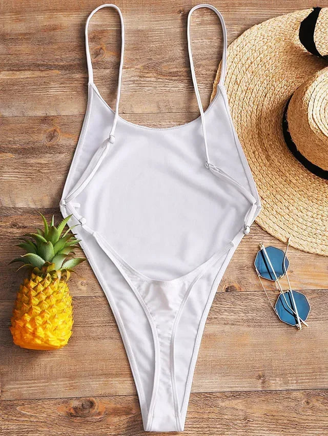 2025 Sexy Sparkling Shiny Women Swimwear One Piece Swimsuit Female High Cut Monokini Backless Bather Bathing Suit Swim Bodysuit