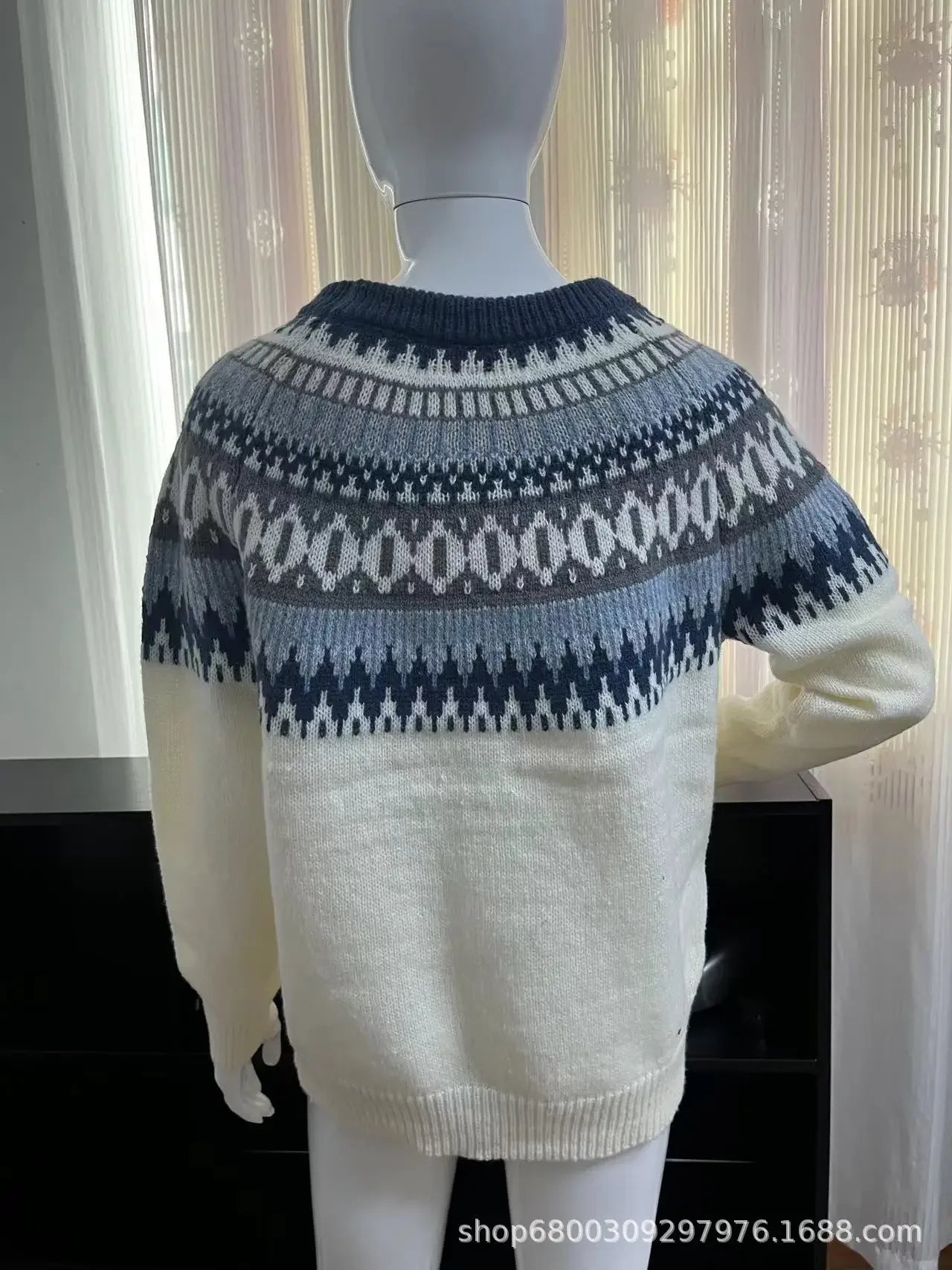 Loose Fashionable Women's Crew Neck Pullover Knitwear Color Block Sweater New Arrival Wish Bestseller Comfortable Casual Top