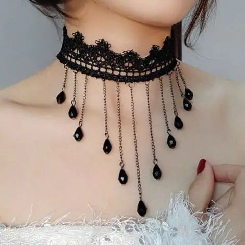 Girl Black Lace Choker Necklace For Women Trendy Neck Chain Collarbone Necklaces Punk Lolita Gothic jewelry For Girls Vintage