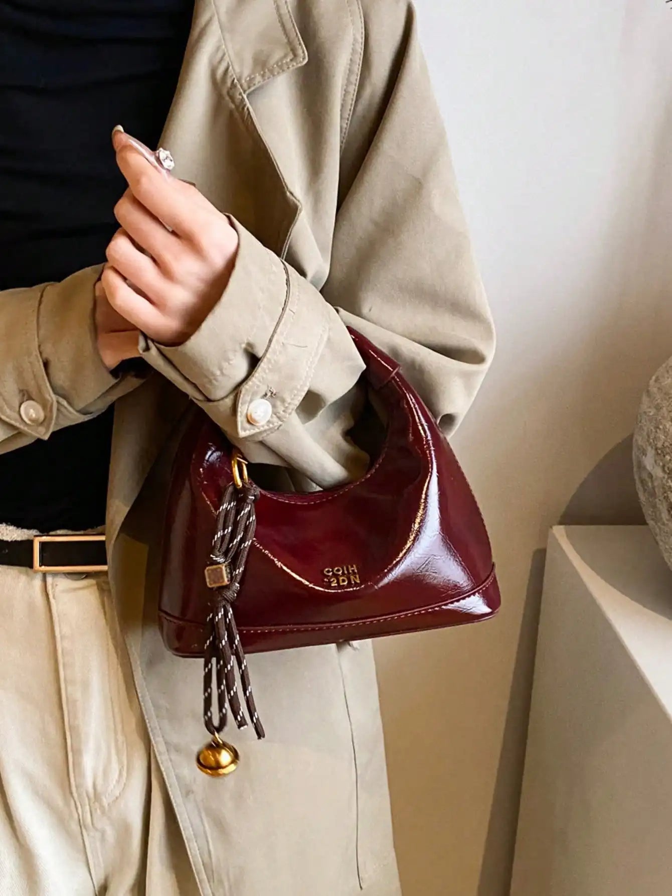 Solid Color PU Leather Minimalist Women Tote Handbag, Versatile Style Handbag Crossbody Shoulder Bags Large Capacity Hobo Purses