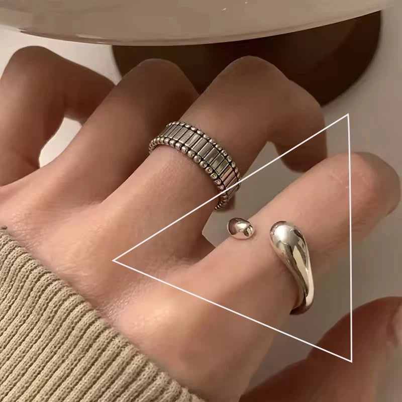 VENTFILLE 925 Sterling Silver Irregular Ring for Women Geometry Versatile Minimalism  Accessories Jewelry Gift Dropshipping