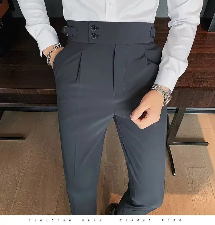 Men's Straight-leg High-waisted Casual Suit Pants High-end Feelslims Slimming Effective Spring Autumn Seasonal Pants