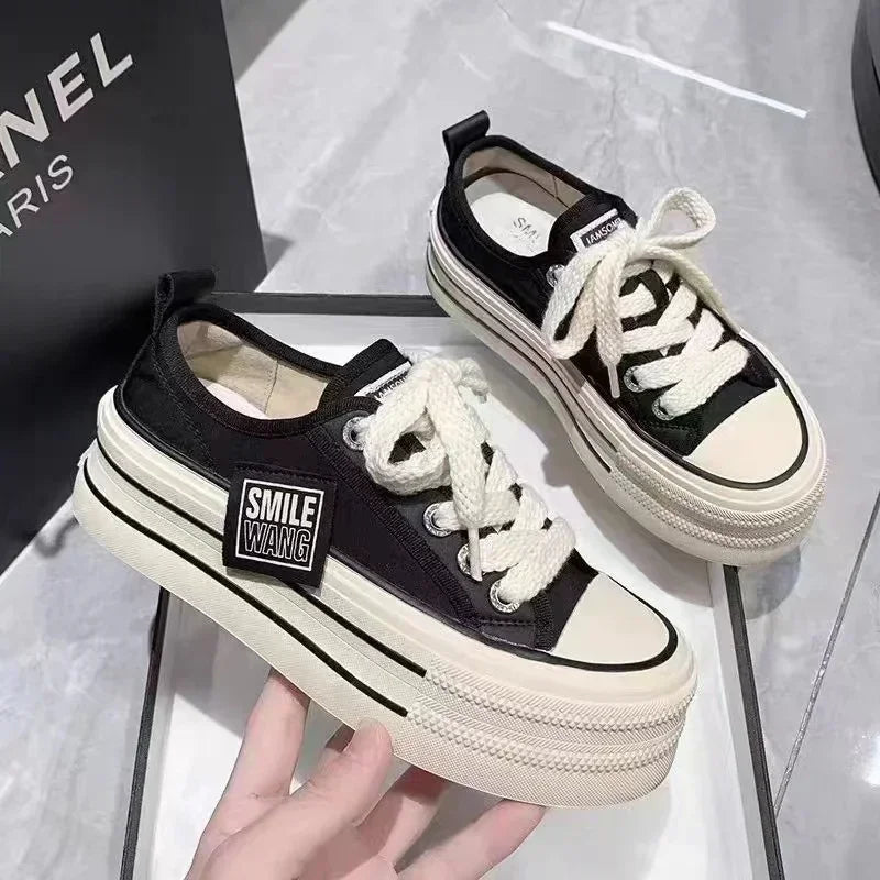 Canvas Shoes Women Spring Summer Casual Walking Platforms Vulcanized Shoes Ladies Fashion Chunky Sneakers Zapatos Para Mujer