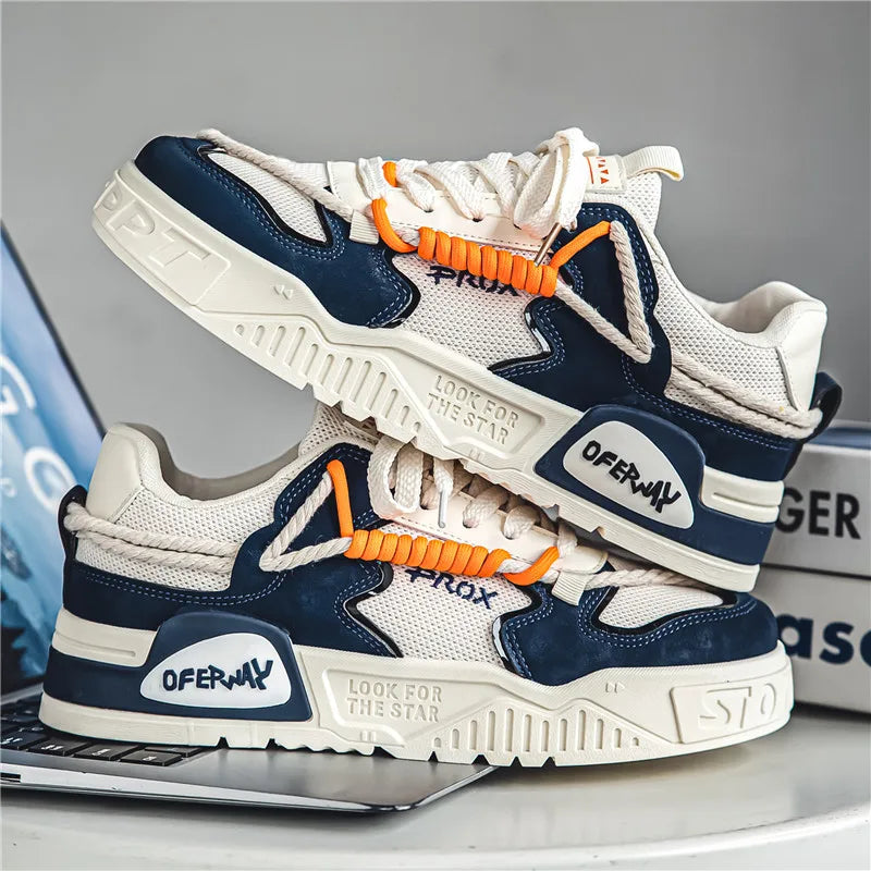 2025 New Summer Men's Shoes Original Casual Flat Shoes Sport Thick Bottom Increased Height Bread Trendy Shoes Skateboard sneaker