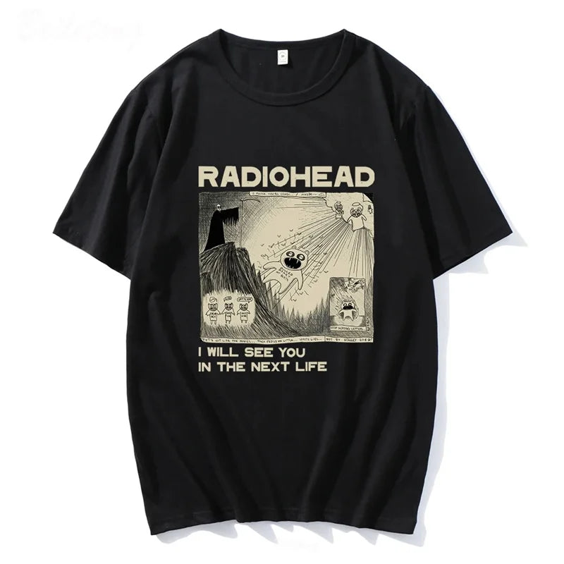 Radiohead T Shirt Men Vintage Classic Tees North America Tour Rock Boy women's tshirt Camisetas Hombre Hip Hop Street casual Top