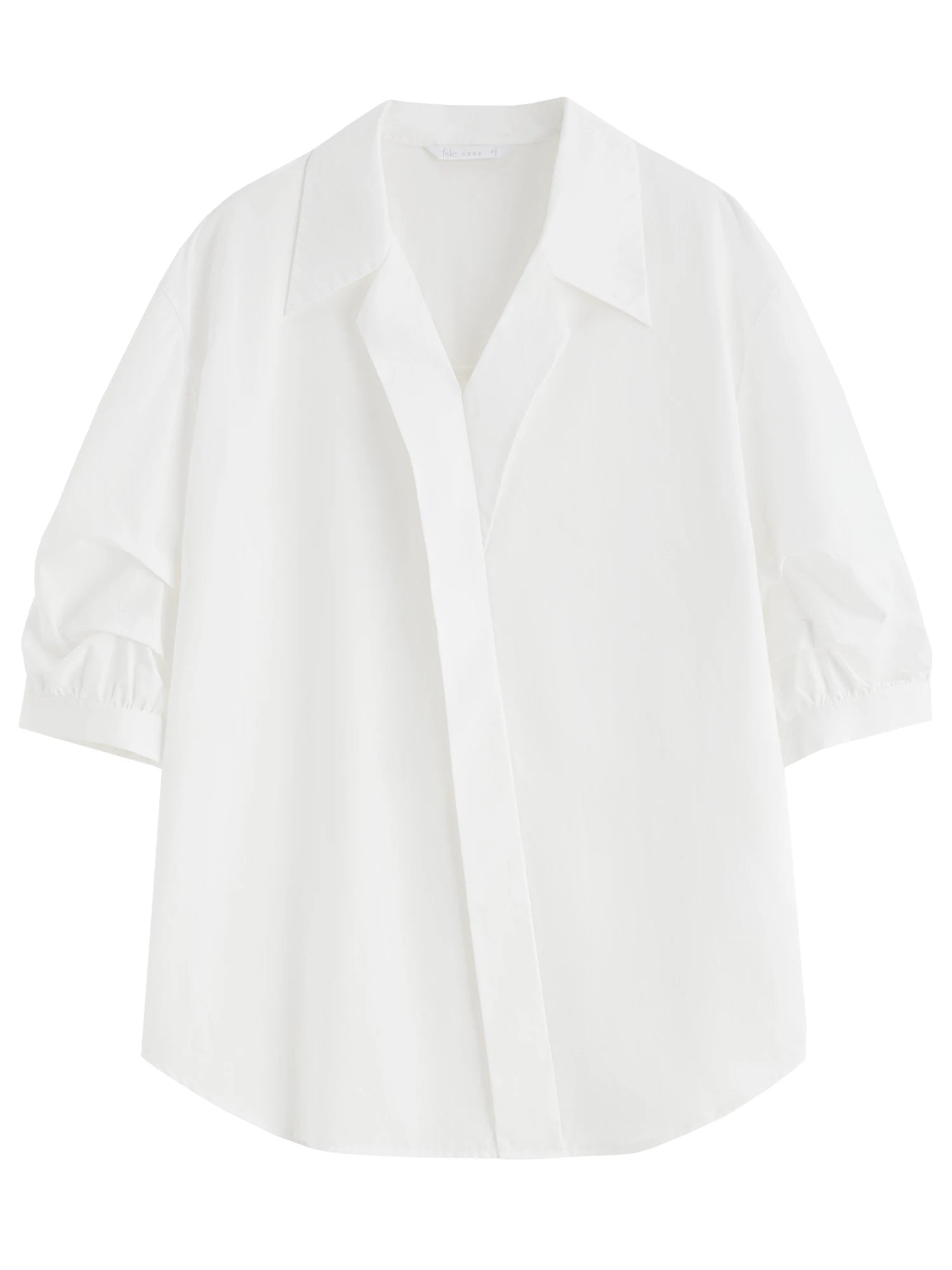 FSLE French Style Elegant Shirt Five-quarter Sleeve Fashion Top for Women 2025 Summer New V-neck Versatile Casual Tops 25FS12536