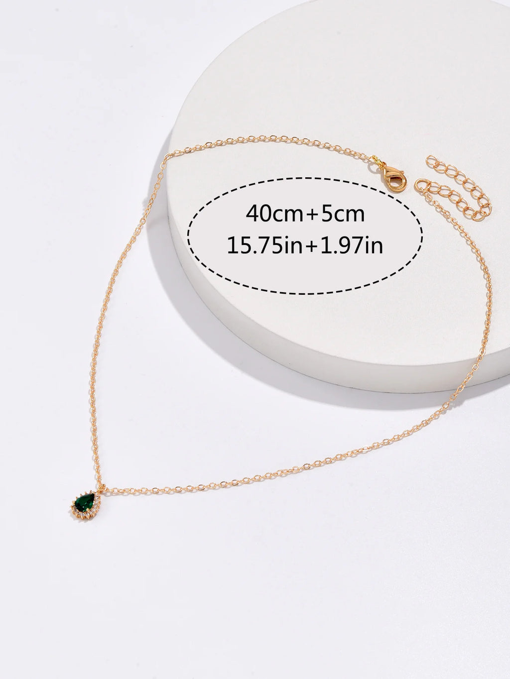 Trendy New Zircon Inlaid Water Drop Pendant Chain Necklaces for Women Fashion Exquisite Party Wedding Necklace