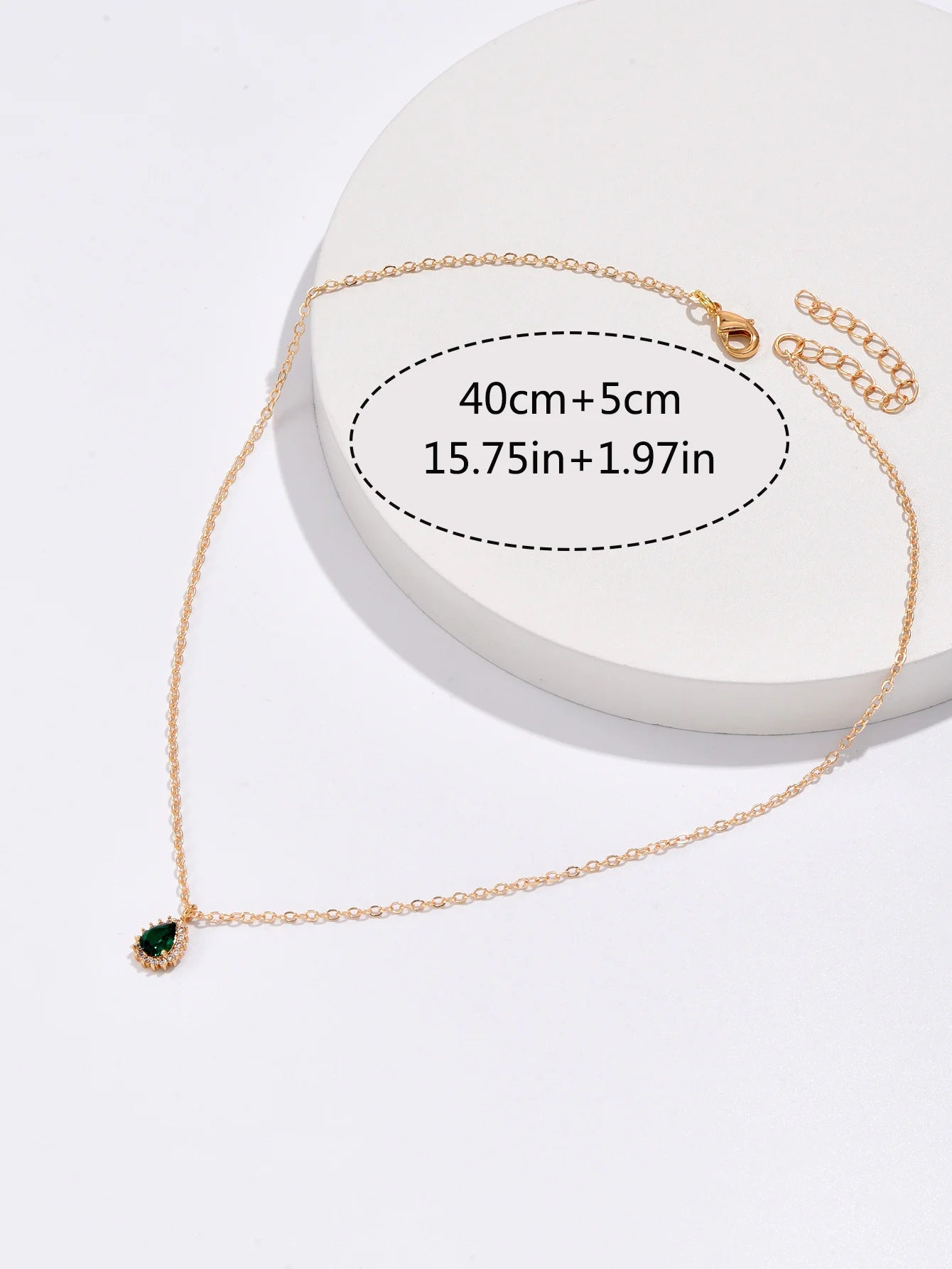 Trendy New Zircon Inlaid Water Drop Pendant Chain Necklaces for Women Fashion Exquisite Party Wedding Necklace
