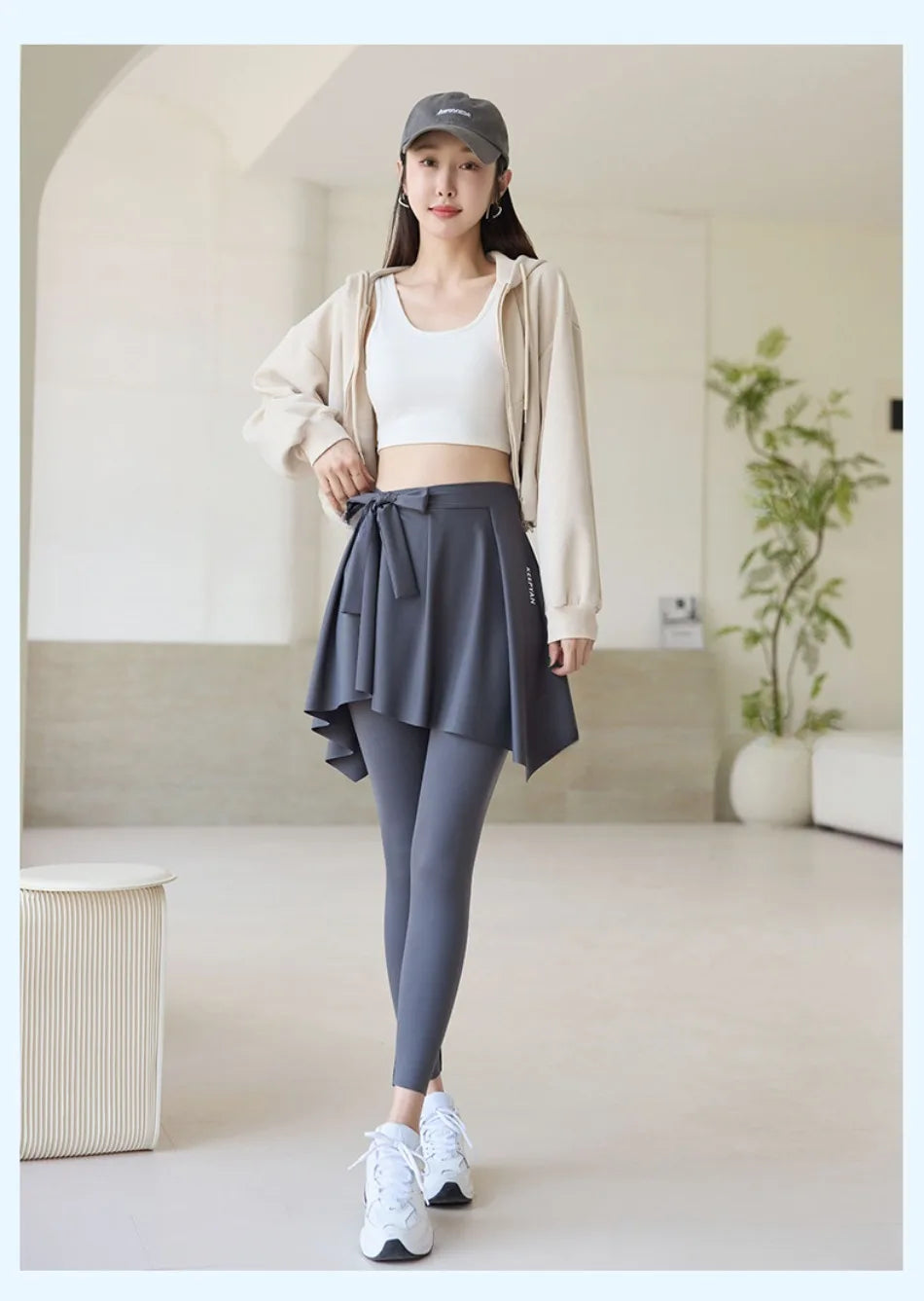 One-piece Skirt Women's Yoga Butt Curtain Sports Tennis Fitness Lace Up Irregular Mini Kirt Outer Wrap Skirts Prevent Exposure